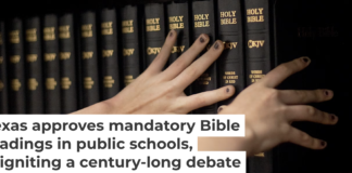 Texas’ new list of required readings for public schools, which includes biblical stories and excerpts, will begin to take effect in 2030. AP Photo/David Goldman